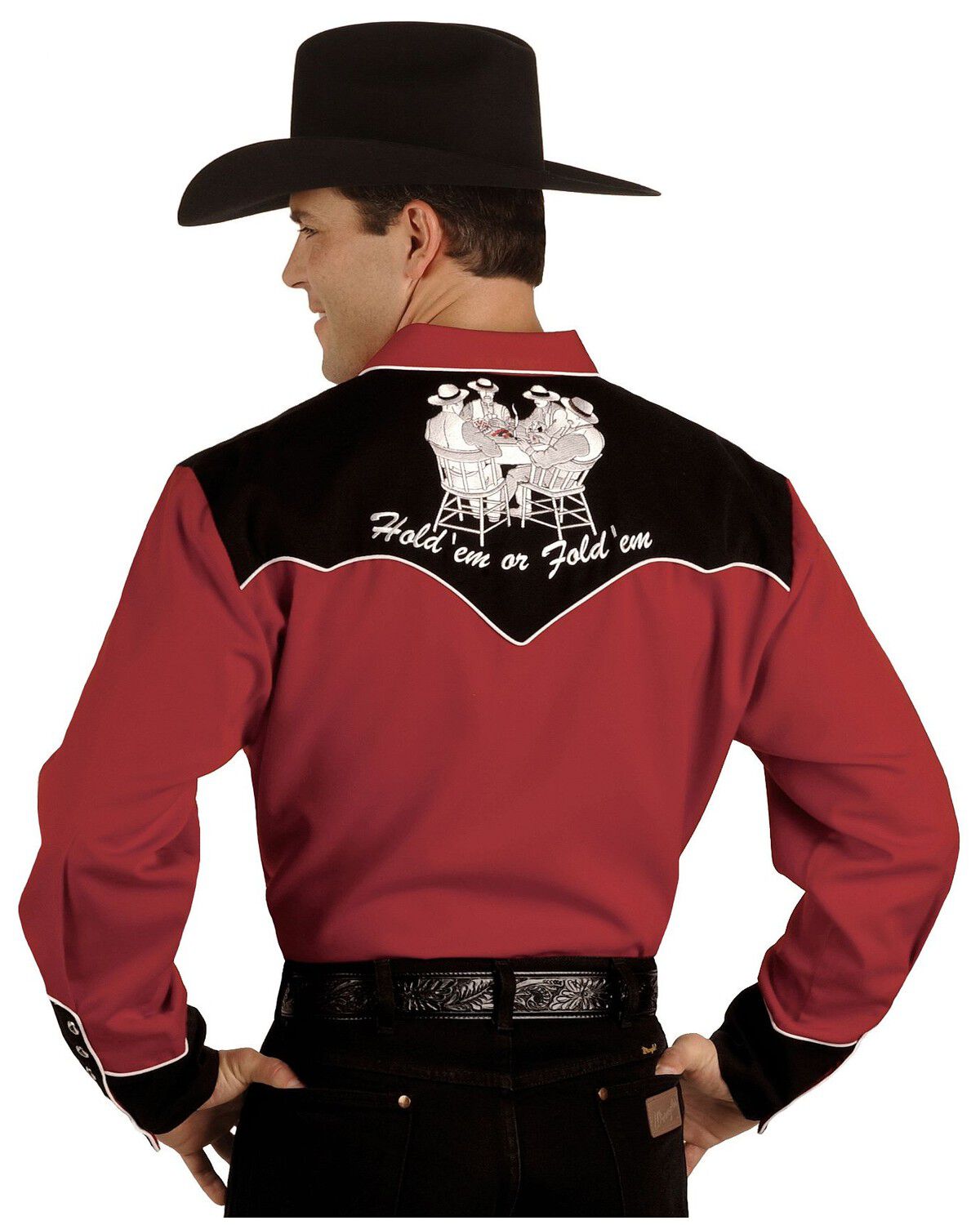 Poker western shirt baccarat butterfly pendant